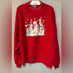 Vintage Morning Sun Christmas Holiday Winter Sweater Sweatshirt double collar